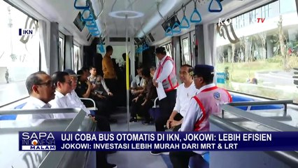 Uji Coba Bus Otomatis di IKN, Jokowi: Investasi Lebih Murah dari MRT dan LRT