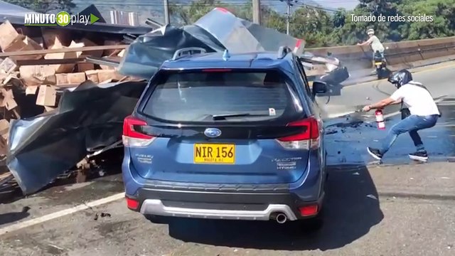 Gran trancón por fatal accidente entre un camión y un vehículo en la Autopista Norte
