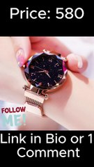 Womens Fashion Starry Sky Watches Magnet