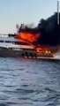 Dramatic moment superyacht catches fire off the coast of Sardinia