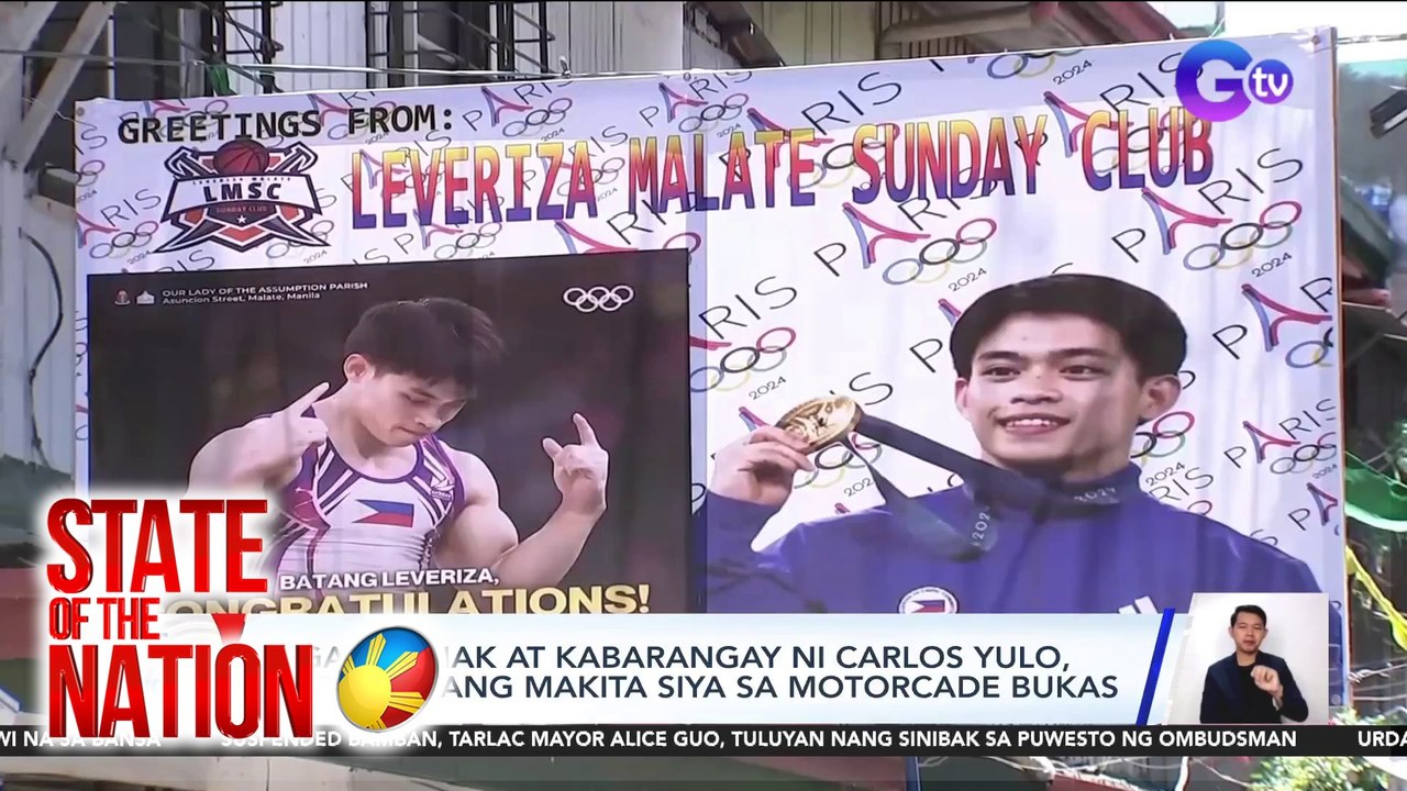Mga kaanak at kabarangay ni Carlos Yulo, excited nang makita siya sa motorcade bukas | SONA