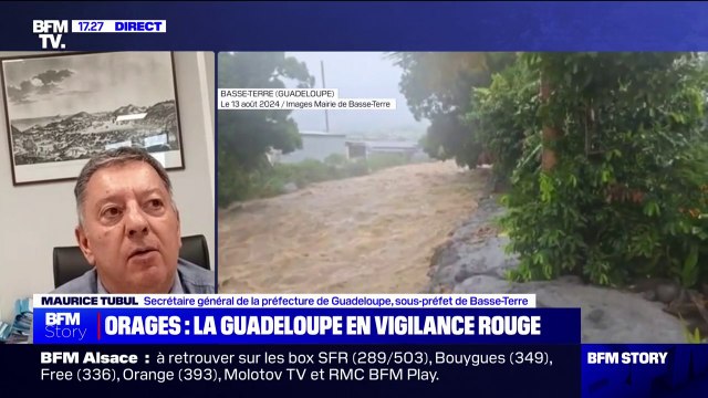 Guadeloupe: À l'heure où nous nous parlons, la vigilance rouge est maintenue pour les fortes pluies , indique le secrétaire général de la préfecture et sous-préfet de Basse-Terre