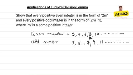 Proof that Every Positive Integer is Even or Odd: Explained with '2m' and '2m+1' Forms |  @eduk5  |