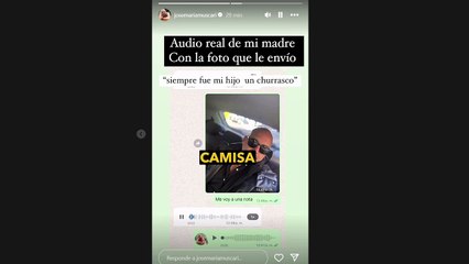 El audio del reto más tierno de Cuki la madre de José María Muscari