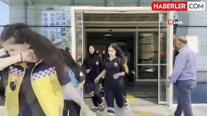 Hastanede gerçeğini aratmayan tatbikat