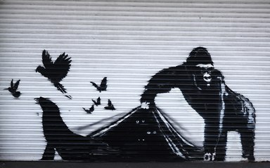 Un gorilla libera gli animali allo zoo di Londra: è la nuova opera di Banksy