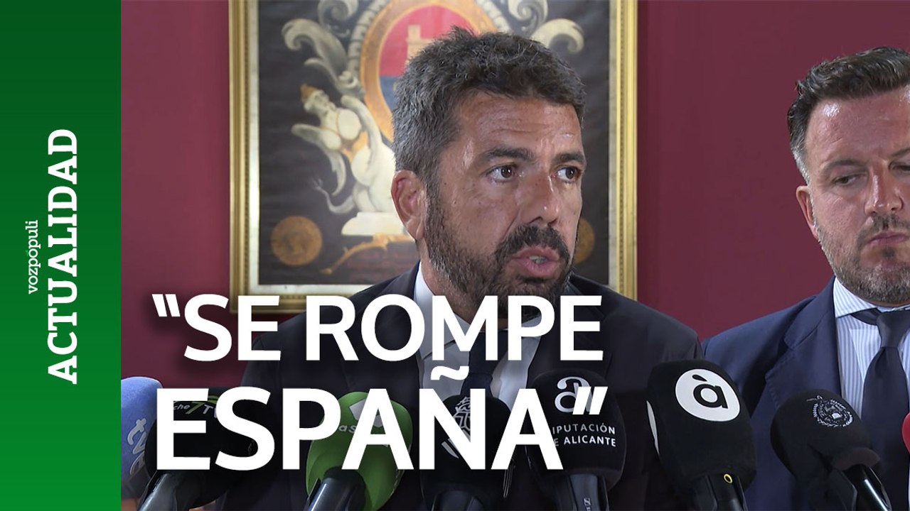 Mazón ve "miserable" el esfuerzo presupuestario mientras se "rompe España" con el concierto catalán