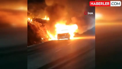 Motor bölümünde başlayan yangın aracı alev topuna çevirdi