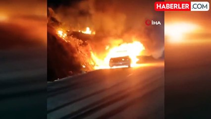 Motor bölümünde başlayan yangın aracı alev topuna çevirdi