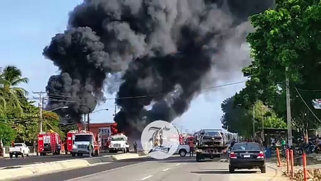 Dos personas resultan con heridas tras explosión de tanquero en autopista Duarte