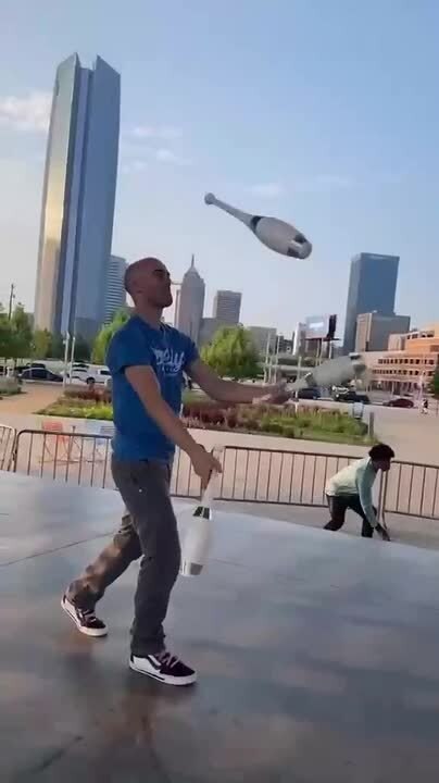 Talented Performers Practice Their Sets With Numerous Props