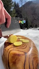 Cooking trout at bushcraft tented camping