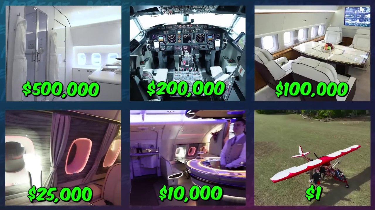 Mr Beast One Dollar $ vs $500,000 Plane Ticket!