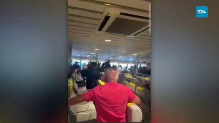 Seyir halindeki feribotta silahlı kavga çıktı, 20 kişi birbirine girdi!