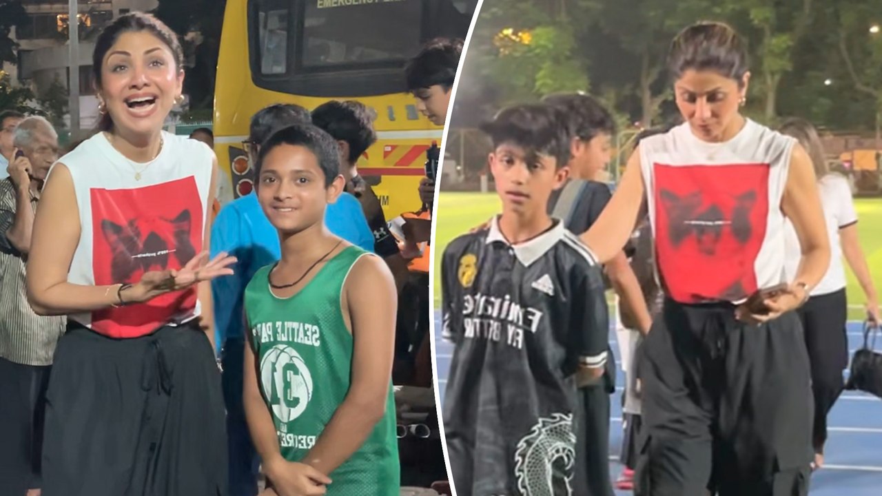 Shilpa Shetty In A Stylish-Sporty Avatar: Attends Son Viaan Raj Kundra's Football Session In Juhu - Mumbai