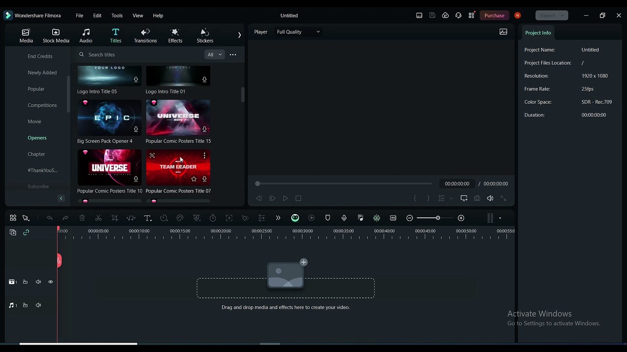 Filmora 13 intro template