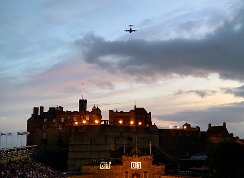 Edinburgh Tattoo: Military cargo plane flies over Edinburgh Castle