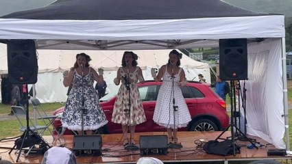 Singers “‘The Hummingbirds’ sang despite the rain and windy weather at the Okehampton Show, video Alan Quick IMG_9497