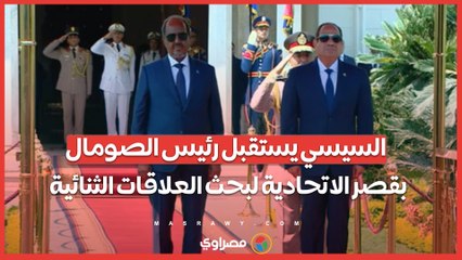 السيسي يستقبل رئيس الصومال بقصر الاتحادية لبحث العلاقات الثنائية