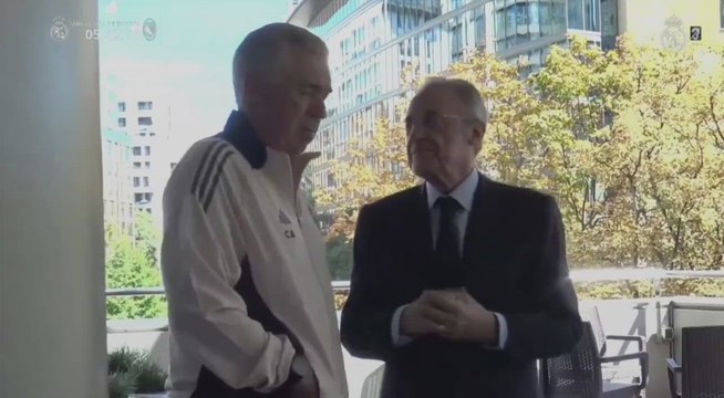 Florentino saluda a la plantilla: lo de Vinicius y Mbappé lo tienen que ver
