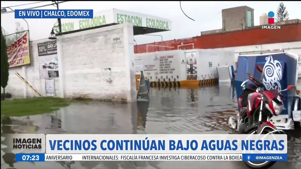 Habitantes de Chalco, Edoméx, continúan bajo el agua tras las intensas lluvias