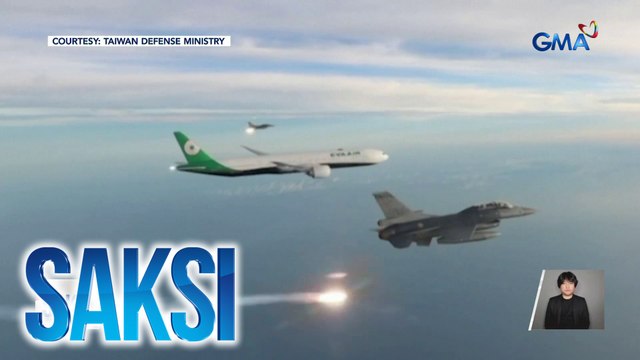 Flight sakay ang huling batch ng Taiwanese athletes mula Paris Olympics, sinalubong ng fighter jets na naglabas ng celebratory flares | Saksi