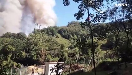Incendio sulle colline della Versilia, fuoco minaccia le case