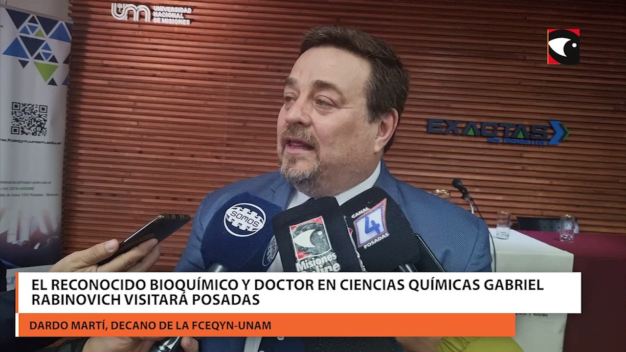 El reconocido bioquímico y Doctor en Ciencias Químicas Gabriel Rabinovich visitará Posadas