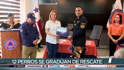 Doce unidades caninas del Sinaproc reciben certificación en búsqueda y rescate