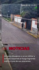 Jóvenes d1sp@ran a un ex militar y este les responde el fuego logrando m@tar a uno de sus atacantes