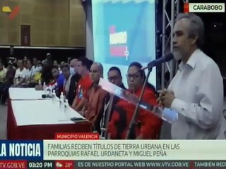 Carabobo | Familias de las parroquias Rafael Urdaneta y Miguel Peña reciben título de tierra urbana