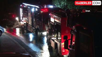 Eyüpsultan'da motor tamirhanesi olarak kullanılan gecekondu alev alev yandı