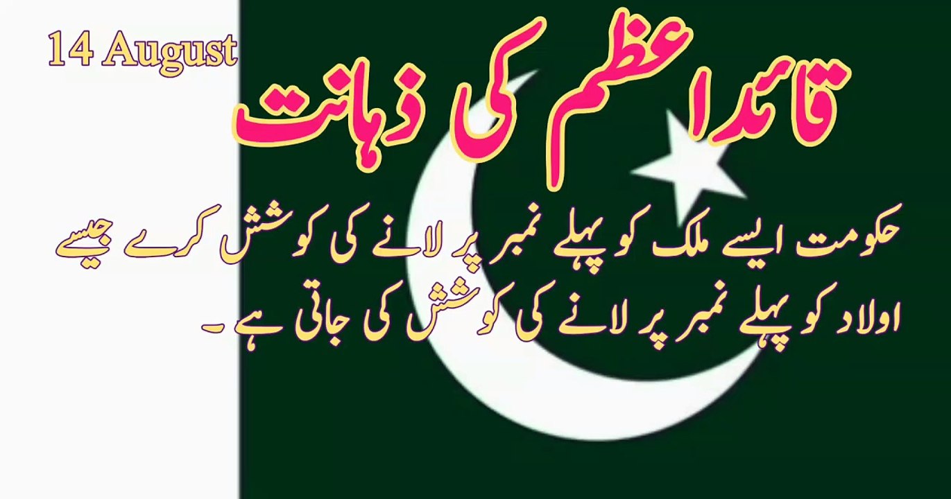 Quaid Azam Ki Zaihanat , Hum Aur Pakistan