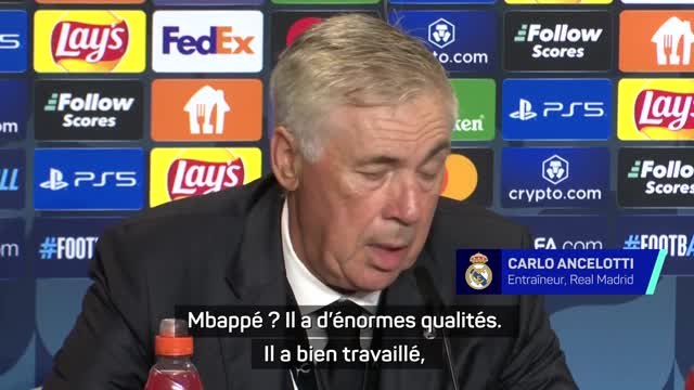 Real Madrid - Ancelotti : Mbappé ? Il a bien travaillé défensivement, comme les autres