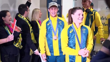 Olympic athletes touch down in Perth after winning almost a quarter of Australia’s gold medals at the Paris Games