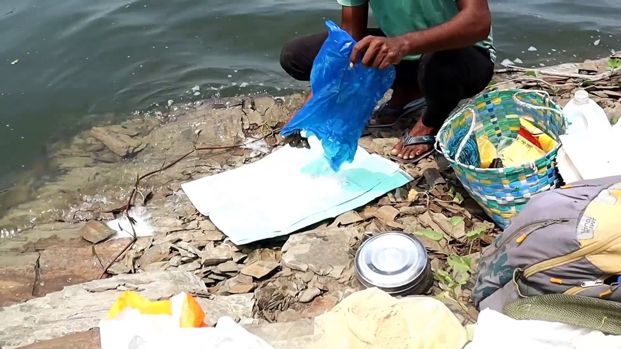 Beautiful river scape _catching big rohu fishes with single hook_awesome fishing video(1080P_HD)
