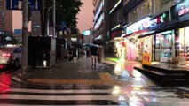 [4K] Asmr  Walking in The Rain  Sinnonhyeon  Station Seoul Korea