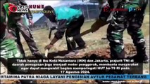 Prajurit Pos Nume Satgas Pamtas Kewilayahan Yonif 753AVT Lakukan Perbaikan Tiang Persiapan HUT RI ke-79 di Distrik Nume, Kab. Puncak Jaya