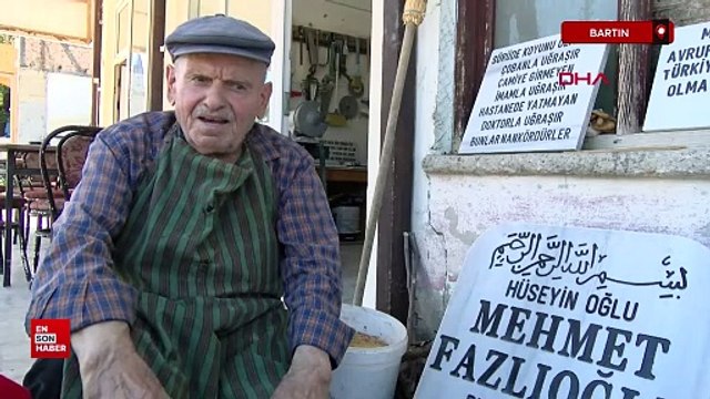 Bartın'da 62 yıllık mezar taşı ustası, kendisi için 2 ayrı mezar taşı yaptı
