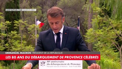 80 ans du débarquement de Provence : Emmanuel Macron salue «le souffle du 15 août qui nous anime et fait encore de nous un peuple irréductiblement libre»