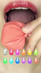 ASMR RAINBOW MILK EMOJI FOOD 이모지 먹방 (sped up)