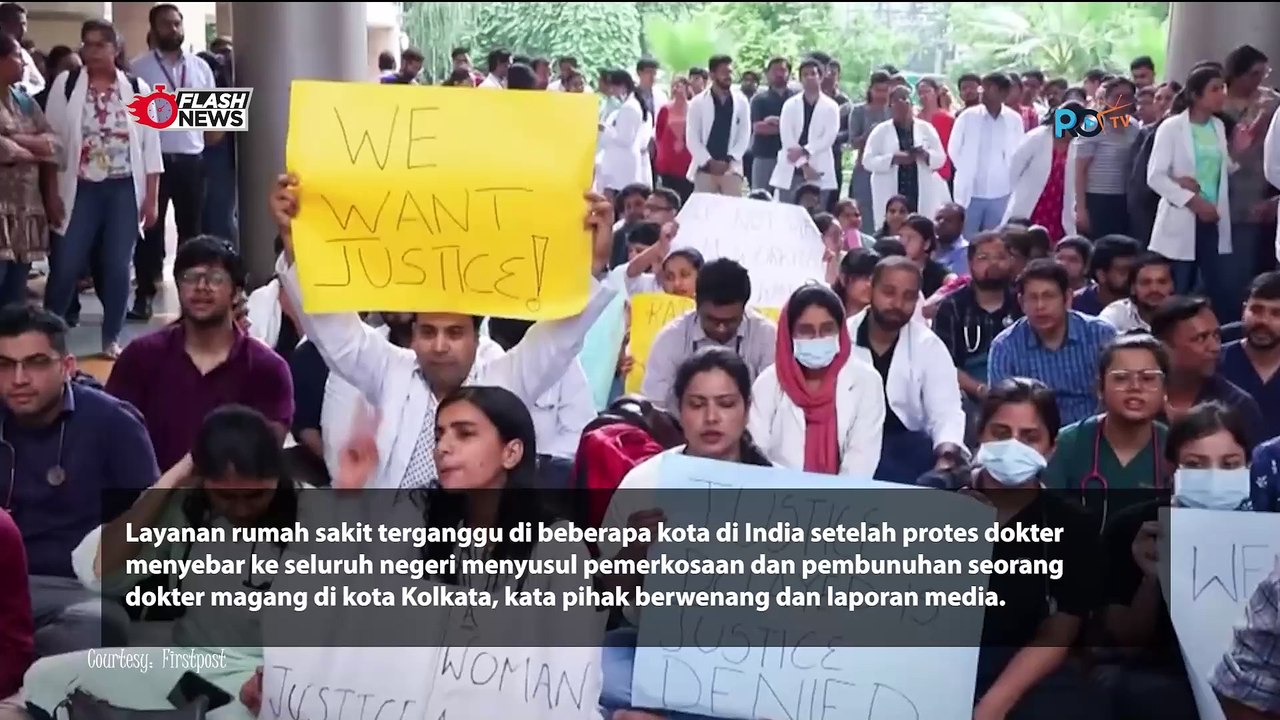 Ribuan Dokter India Memprotes Kasus Pemerkosaan dan Pembunuhan Dokter GIGI di Kolkata