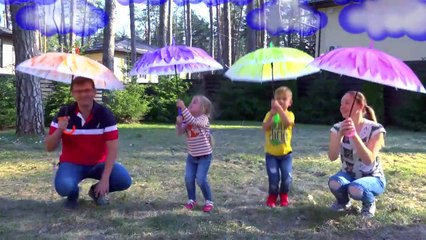 Rain, Rain Go Away Song Nursery Rhymes with Roma, Diana, Mommy and Daddy, Family Songs for Children