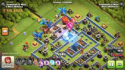 Top Max Level Farming Base TH12 with Link, Anti 2 stars, Anti Air, Hybrid Layout - Clash of Clans (05)