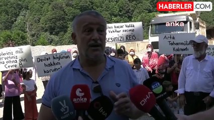Rize'de Zincirliköprü Mahallesi Sakinlerinden Beton Mıcır ve Beton Fabrikalarının Yarattığı Kirliliğe Tepki