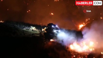 Gördes'teki orman yangını devam ediyor