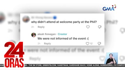 Gymnasts na sina Aleah Finnegan at Emma Malabuyo, sinabing hindi sila nasabihan tungkol sa welcome event | 24 Oras