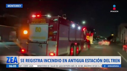 Se registra incendio en la antigua estación del tren en Monterrey, Nuevo León