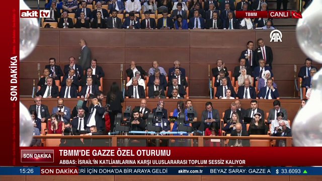 Filistin Devlet Başkanı Mahmud Abbas TBMM'de konuştu