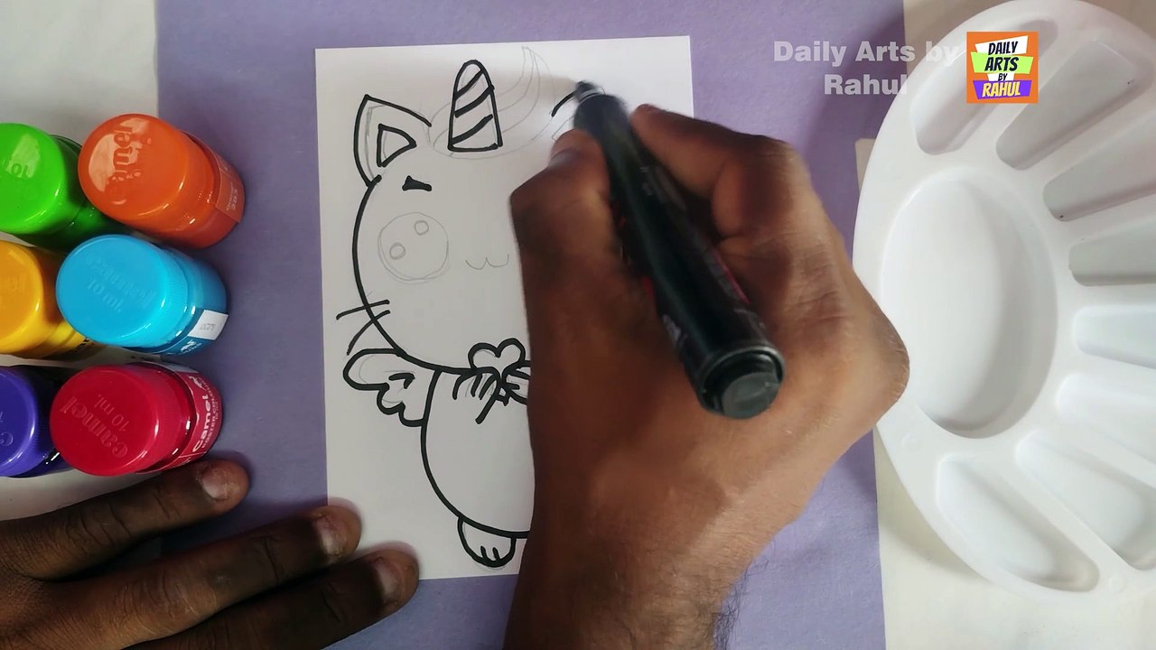 How to draw  Caticorn | Drawing, Painting for Kids and Toddlers | Coloring page | Draw  Caticorn